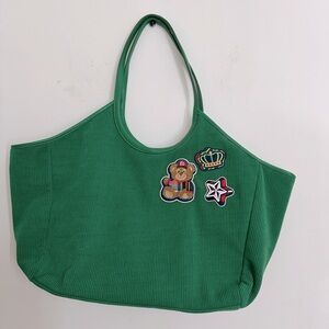Stoney Clover Lane Green Corduroy Scoop Tote
